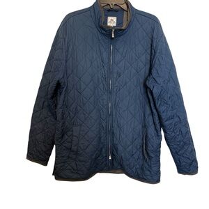 Peter Millar Quilted Zip Front Jacket Blue Mens XL Country Club Golf Preppy